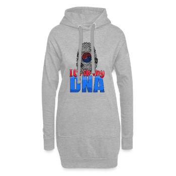 C’est dans mon ADN Racines coréennes Fière de Coréen - Sweat-shirt à capuche long Femme - gris chiné - Devant