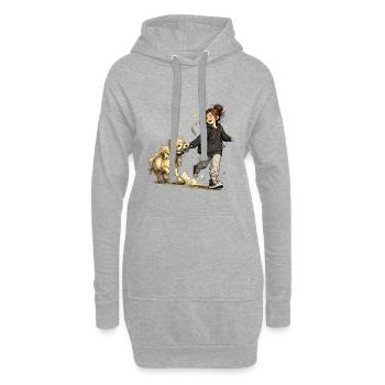 Mehr Lachen. Mehr Pony. – Freundschaft und Pferde - Hoodie-Kleid - Grau meliert - Vorne