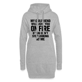 Humorvolles Paar Freundin eifersüchtig lustiges Geschenk - Hoodie-Kleid - Grau meliert - Vorne