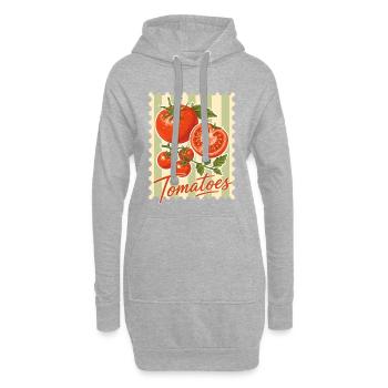 Tomatoes Design - Tomaten Sommer Vintage Motiv - Hoodie-Kleid - Grau meliert - Vorne