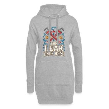 Maître plombier La fuite s’arrête ici Expert en plomberie - Sweat-shirt à capuche long Femme - gris chiné - Devant