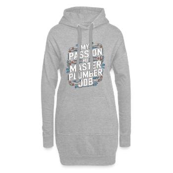 Maître plombier, ma passion, la plomberie résidentielle - Sweat-shirt à capuche long Femme - gris chiné - Devant