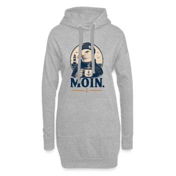 Moin Möwe Kaffee Shirt - Hoodie-Kleid - Grau meliert - Vorne