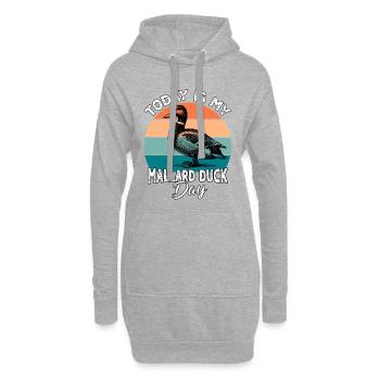 Canard colvert stockente - Sweat-shirt à capuche long Femme - gris chiné - Devant