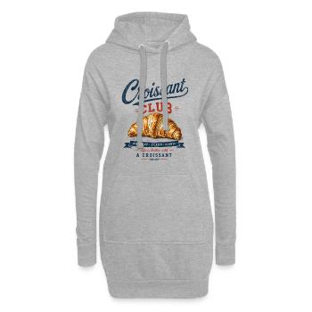 Croissant Club Humour T-Shirt Vintage - Sweat-shirt à capuche long Femme - gris chiné - Devant