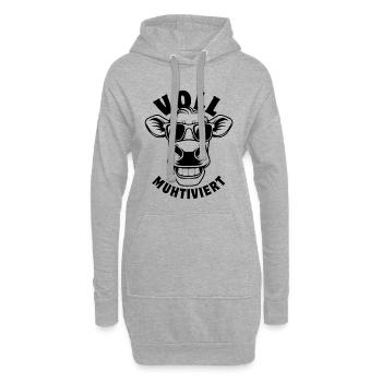 Vache entièrement moto avec des lunettes de soleil - Sweat-shirt à capuche long Femme - gris chiné - Devant