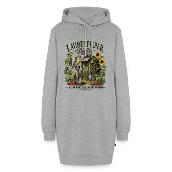 Laubenpieper Deluxe Mein Grünes Reich Garten - Hoodie-Kleid - Grau meliert - Vorne