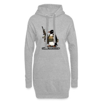 Flight Was Never An Option - Pinguin - Hoodie-Kleid - Grau meliert - Vorne