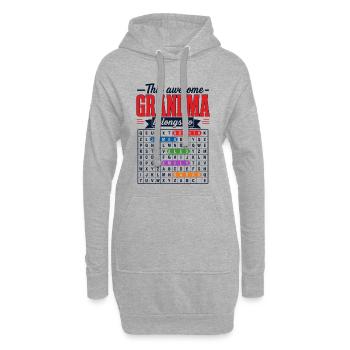 Cette Super Mamie Appartient À | Mots Mêlés - Sweat-shirt à capuche long Femme - gris chiné - Devant