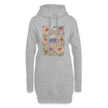 Cool Mamas Wildblumen Mama Spruch - Hoodie-Kleid - Grau meliert - Vorne