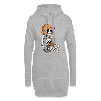 Jeux d’Halloween, Fête d’Halloween, Joueur de squelette - Sweat-shirt à capuche long Femme - gris chiné - Devant