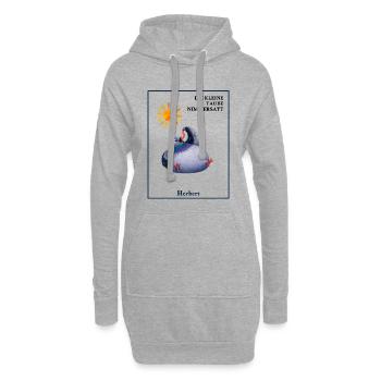 DIE KLEINE TAUBE NIMMERSATT - Herbert mit Wurm - Hoodie-Kleid - Grau meliert - Vorne