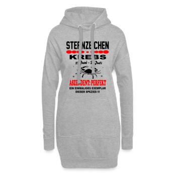 Krebs Sternzeichen Horoskop Aszendent Perfekt - Hoodie-Kleid - Grau meliert - Vorne