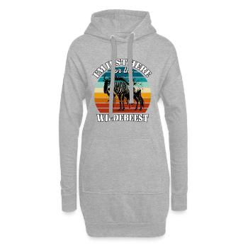 Drôles dictons sur les gnous - Sweat-shirt à capuche long Femme - gris chiné - Devant