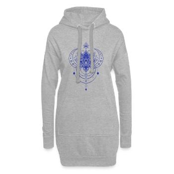Spirituality Meditation Sacred Geometry Lotus - Hoodie Dress - heather grey - Front