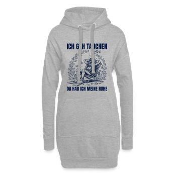 Tauchen Da Hab ich Meine Ruhe Entspannter Taucher - Hoodie-Kleid - Grau meliert - Vorne