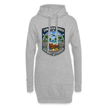 Zum Reisen geboren zur Arbeit gezwungen Travel - Hoodie-Kleid - Grau meliert - Vorne
