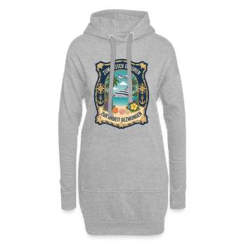 Zum Reisen geboren zur Arbeit gezwungen Travel - Hoodie-Kleid - Grau meliert - Vorne