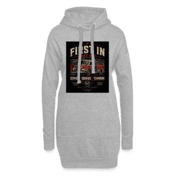 Feuerwehr First In Last Out - Hoodie-Kleid - Grau meliert - Vorne