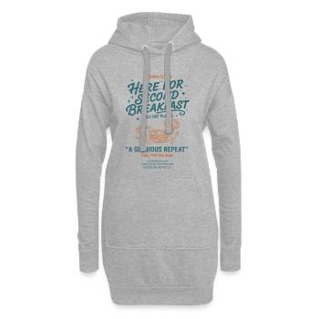 Petit-déjeuner ici pour le deuxième petit-déjeuner Brunch Café - Sweat-shirt à capuche long Femme - gris chiné - Devant
