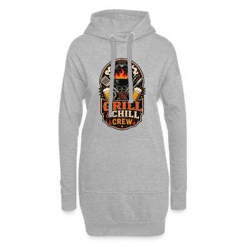 Chemise Grill & Chill Crew - Sweat-shirt à capuche long Femme - gris chiné - Devant