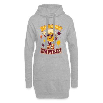 Bierchen Immer Bier Shirt - Hoodie-Kleid - Grau meliert - Vorne