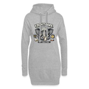 Éléphant fatigué avec du café et aucune patience - Sweat-shirt à capuche long Femme - gris chiné - Devant