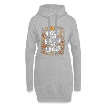 Ébéniste en bois Tu crois mon meublier - Sweat-shirt à capuche long Femme - gris chiné - Devant