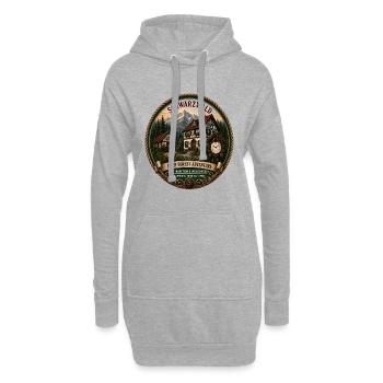 Schwarzwald mit Berge Wald Landschaft Hirsch Uhr - Hoodie-Kleid - Grau meliert - Vorne