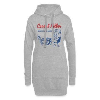 Petit-déjeuner céréales tueuses et pire cauchemar - Sweat-shirt à capuche long Femme - gris chiné - Devant
