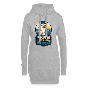 Möwe Erst Kaffee Dann Kreischen Shirt - Hoodie-Kleid - Grau meliert - Vorne