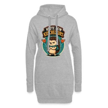 Igel Kein Kuschelkurs Shirt - Hoodie-Kleid - Grau meliert - Vorne