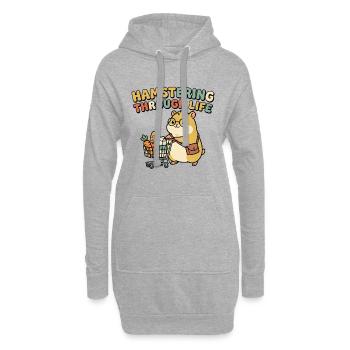 Achats de hamsters - Sweat-shirt à capuche long Femme - gris chiné - Devant