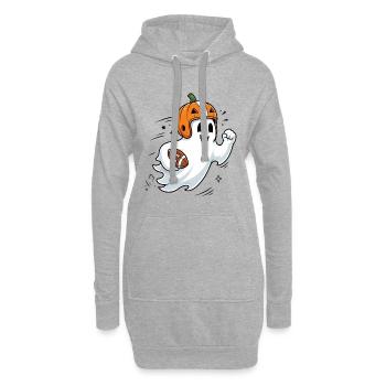 Halloween, America Football, Ghost - Sweat-shirt à capuche long Femme - gris chiné - Devant