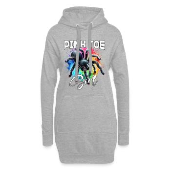 Fille Rosafuss Tarentule aux orteils roses - Sweat-shirt à capuche long Femme - gris chiné - Devant
