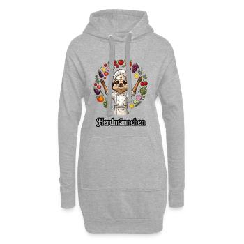 Herdmännchen Koch Gastronomie Beikoch Lustig  - Hoodie-Kleid - Grau meliert - Vorne