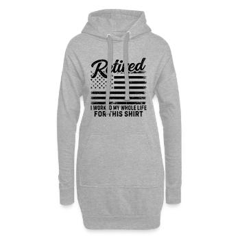 à la retraite, j’ai travaillé toute ma vie pour ce t-shirt - Sweat-shirt à capuche long Femme - gris chiné - Devant
