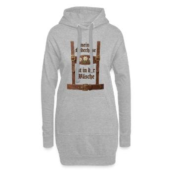 Meine Lederhose ist in der Wäsche Bayern Sprüche - Hoodie-Kleid - Grau meliert - Vorne