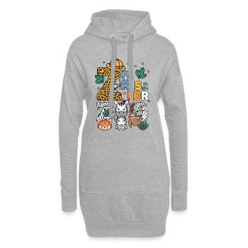 Z c’est pour fête de zoo Jungle zoo anniversaire animaux - Sweat-shirt à capuche long Femme - gris chiné - Devant
