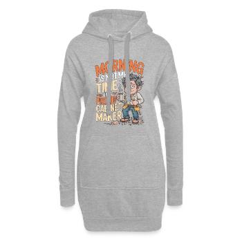Le matin du menuisier n’est pas mon moment - Sweat-shirt à capuche long Femme - gris chiné - Devant