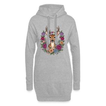 Festival folklorique des Fleurs de Cerf Costumes Traditionnels Cadeau de remplacement - Sweat-shirt à capuche long Femme - gris chiné - Devant