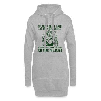 Pflanzen Nerven nicht Retro Gärtnerin - Hoodie-Kleid - Grau meliert - Vorne