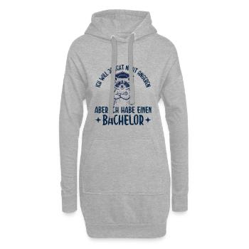 Bachelortitel Will ja nicht angeben Abschluss - Hoodie-Kleid - Grau meliert - Vorne