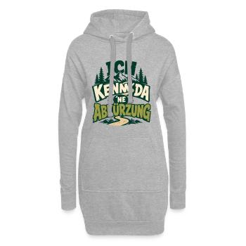 Ich Kenn Da Ne Abkürzung Wandern Spruch - Hoodie-Kleid - Grau meliert - Vorne