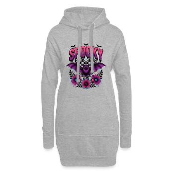Halloween Spooky Bat Floral Néon - Sweat-shirt à capuche long Femme - gris chiné - Devant