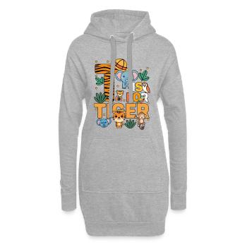 T steht für Tiger Zoo Party Dschungel Zoo Geburtstag - Hoodie-Kleid - Grau meliert - Vorne
