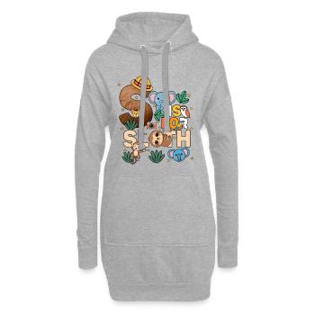 S steht für Sloth Zoo Party Dschungel Zoo Geburtstag - Hoodie-Kleid - Grau meliert - Vorne