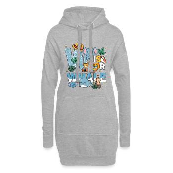 W c’est pour Fête du zoo de baleines Anniversaire du zoo de la jungle - Sweat-shirt à capuche long Femme - gris chiné - Devant