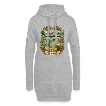 Parzellenkönigin mit Gießkanne und Kompost - Hoodie-Kleid - Grau meliert - Vorne