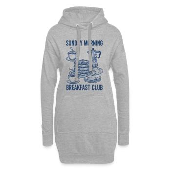 Petit-déjeuner, brunch, café, petit-déjeuner du dimanche matin - Sweat-shirt à capuche long Femme - gris chiné - Devant